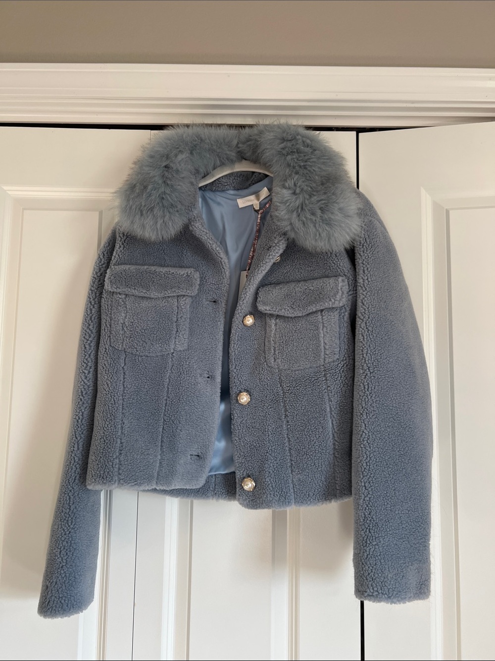 NWT Loveshackfancy Musica Jacket with Fur Collar small